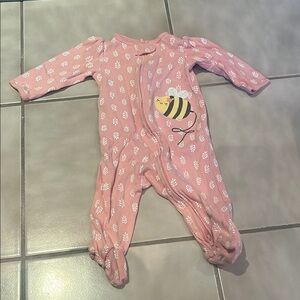 Carters | Pink Bee Print Zip One Piece 6 Months